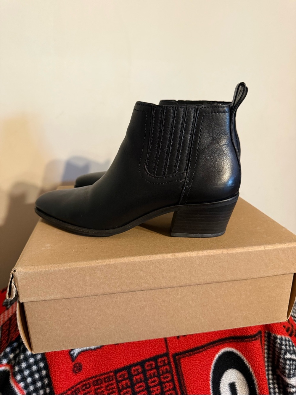 Lucky Black Women's Leather Ankle Boots